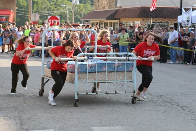 Bed races at Gainesville's 2015 Hootin an Hollarin